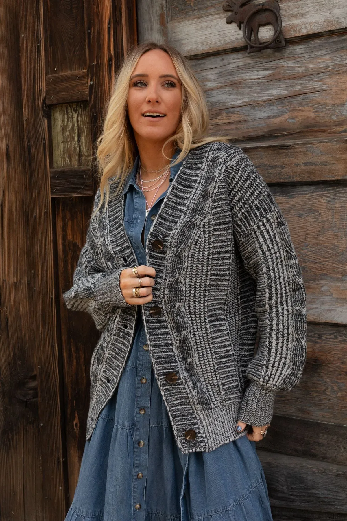 Sunset Stroll Cardigan - Charcoal