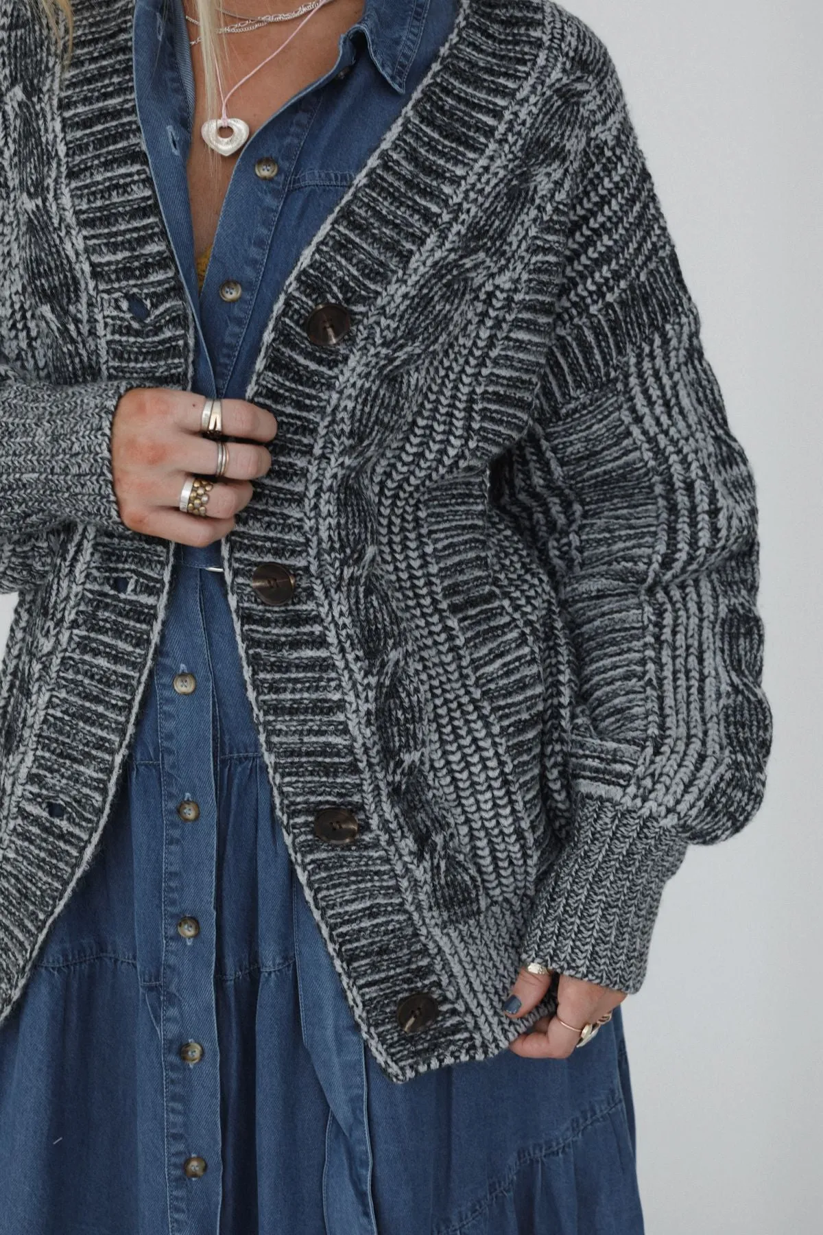 Sunset Stroll Cardigan - Charcoal