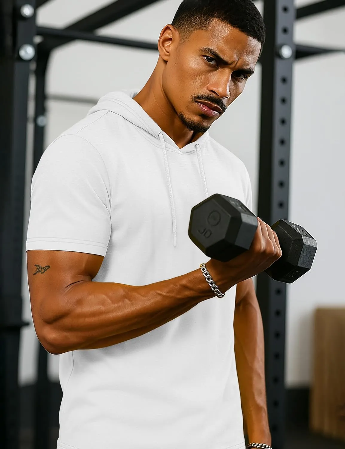TACVASEN Short Sleeve Hoodies for Men Cotton Hoodies Summer Sweatshirt Lightweight Breathable Workout Shirts Pullover
