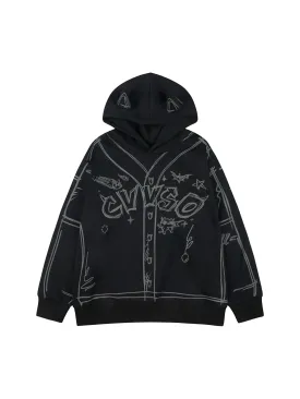 Thesupermade Graffiti Fleece Hoodie