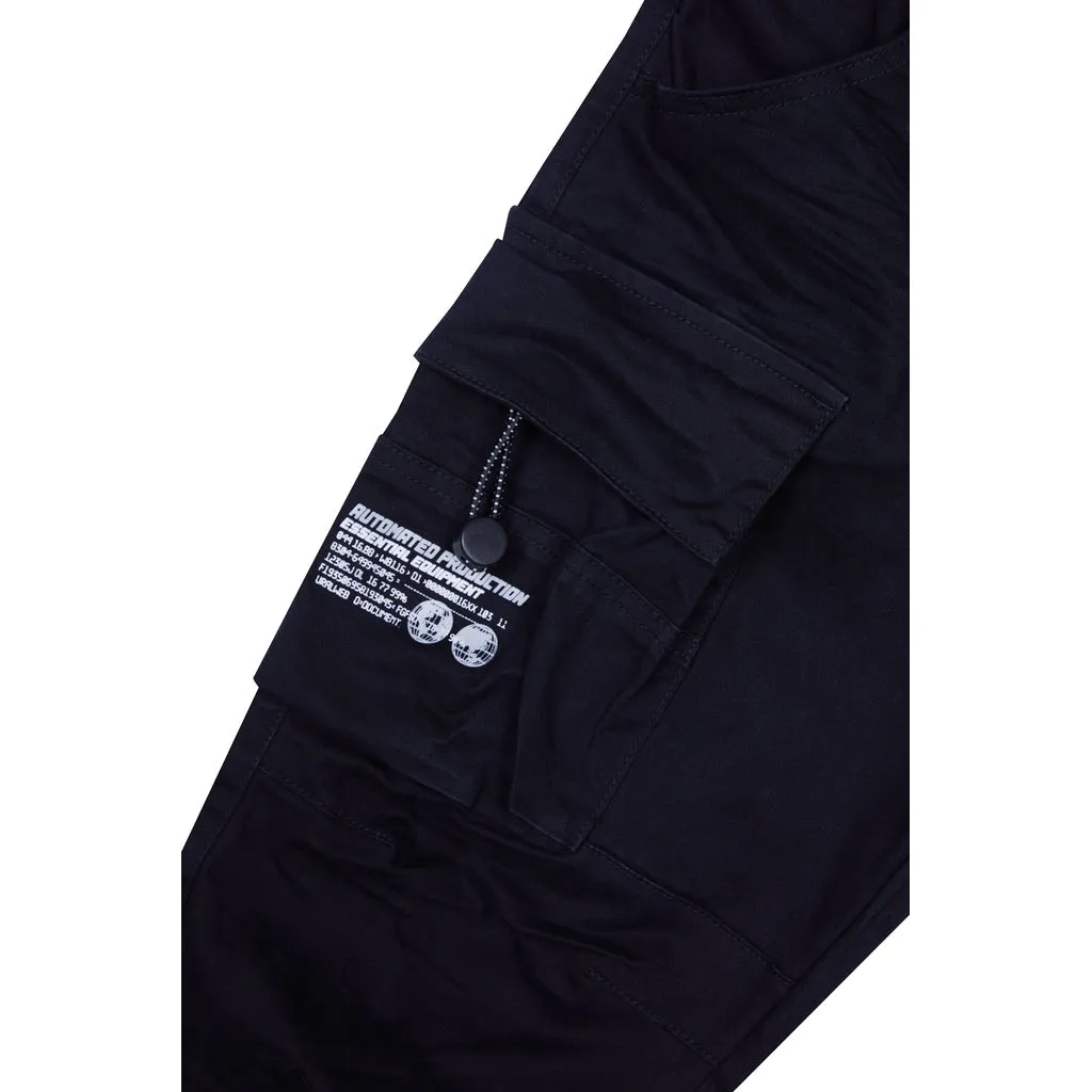 Utility Twill Overalls - Black