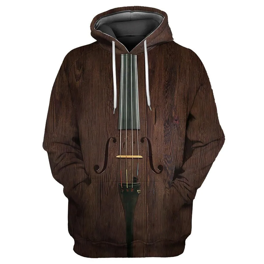 Violin Pattern 3D All Over Printed Sweatshirt Hoodie, Idea Gift for Violin Lovers, Violin Sweatshirt