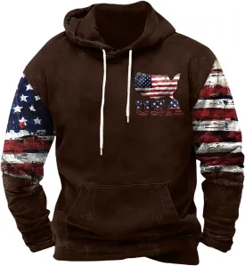 Wankang Hoodies for Men Vintage Graphic Pullover Western Aztec Ethnic Hooded Sweatshirts Mens Casual Plus Size Hoodie