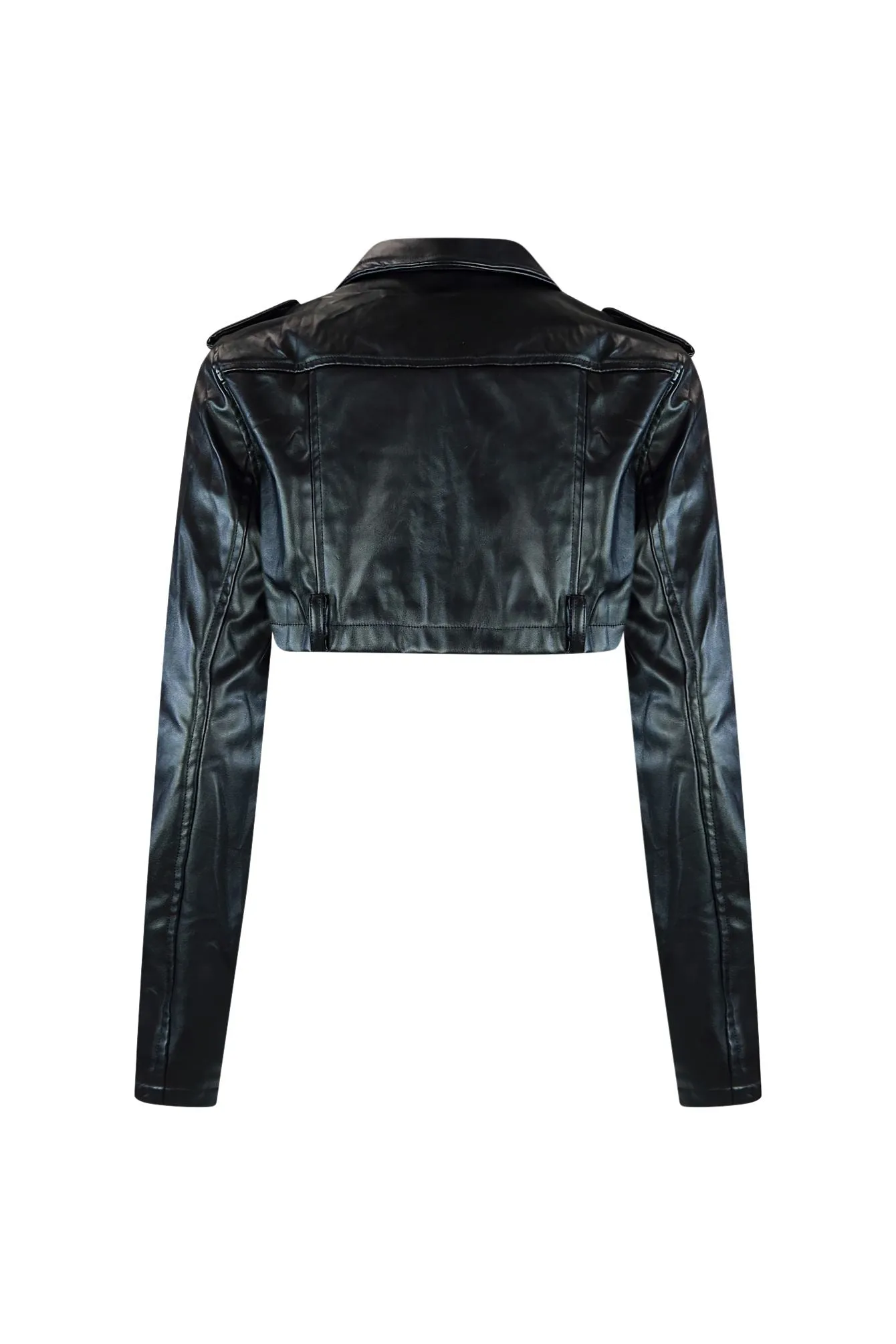 Whiplash Faux Leather Cropped Jacket