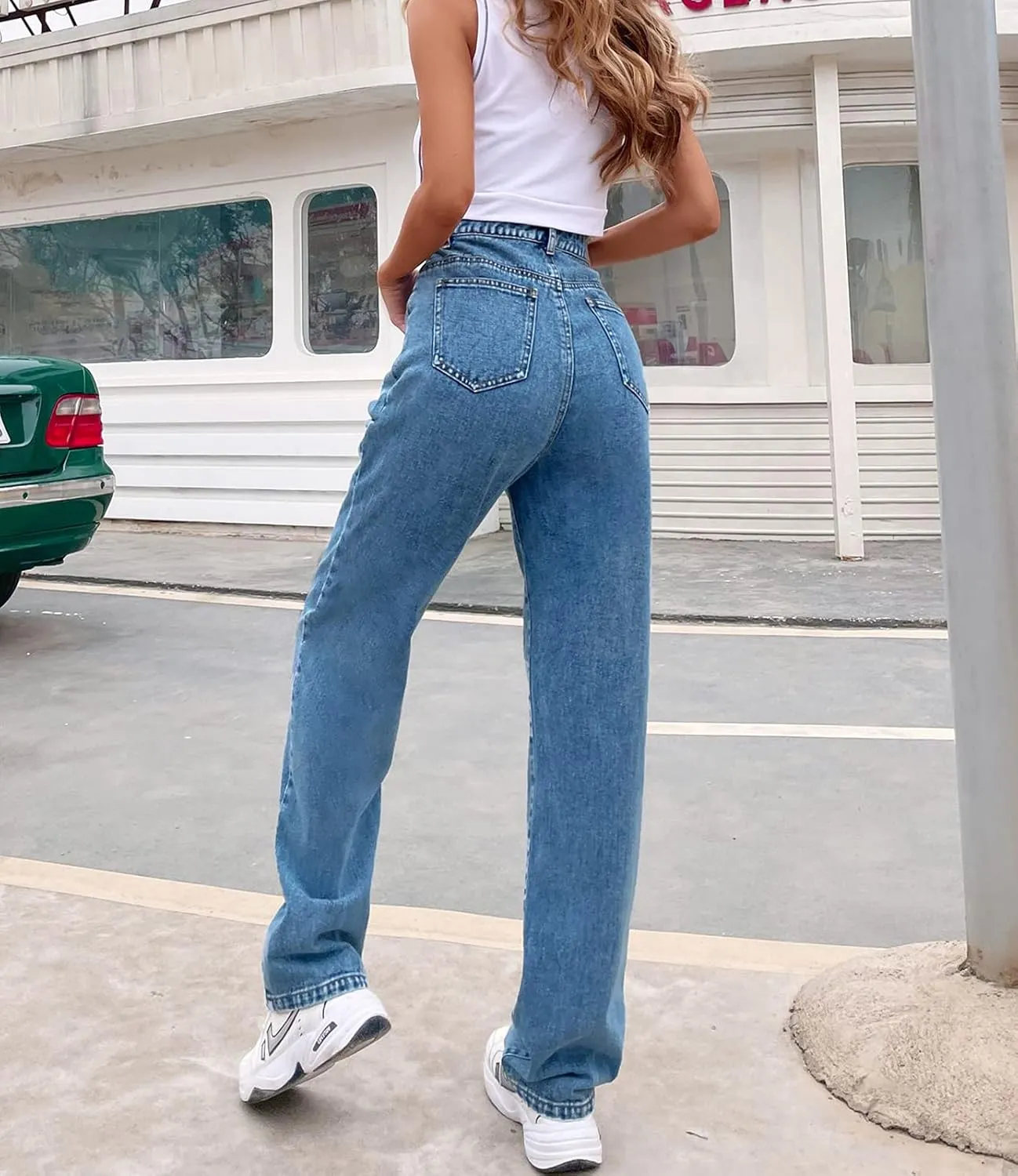 Women's Jeans Regular Relaxed Fit Straight Leg High Waisted Trendy Vintage Boyfriend Juniors Mom Fit Jeans