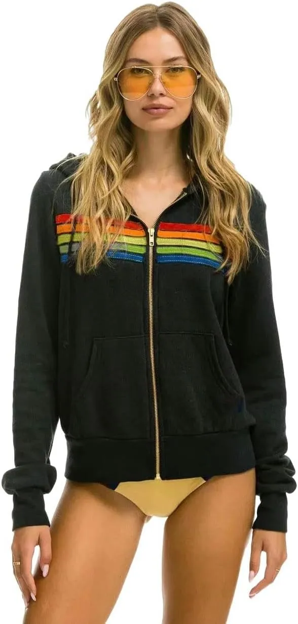 Zip Hoodie Stripe Zipper Hoodie Nation Long Sleeve Elastic Pullover Hoodie Sweatpants Sports Jacket